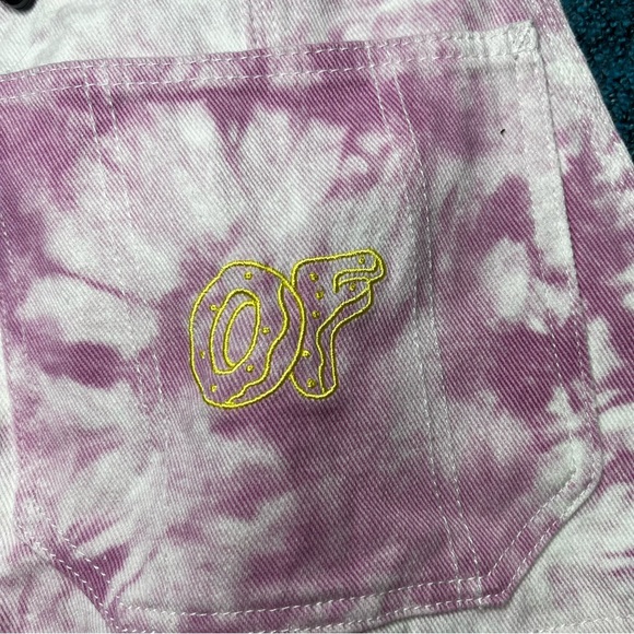 Odd Future Tie Dye Overalls Shortalls in Pink White - Picture 3 of 8